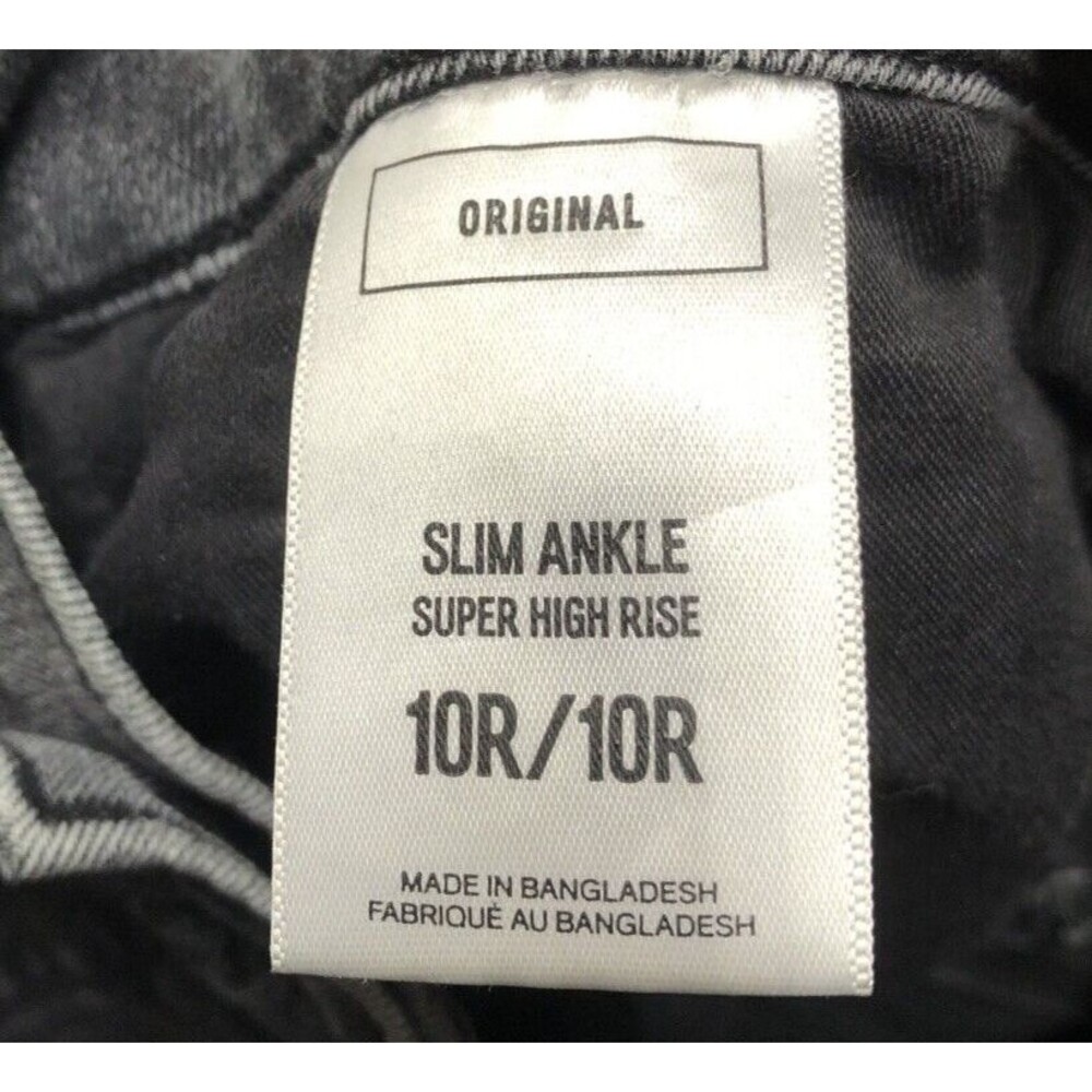 Express Women’s Jeans 10R Slim Ankle Super High Rise Black Gray Wash - Picture 10 of 14